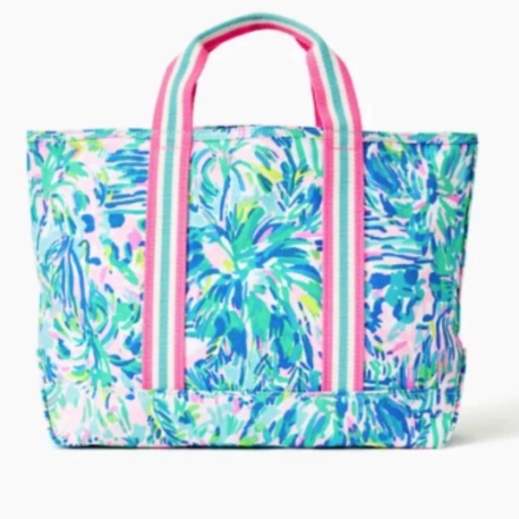 Lilly Pulitzer Handbags - Lilly Pulitzer Blue and Pink Tropical Tote Bag